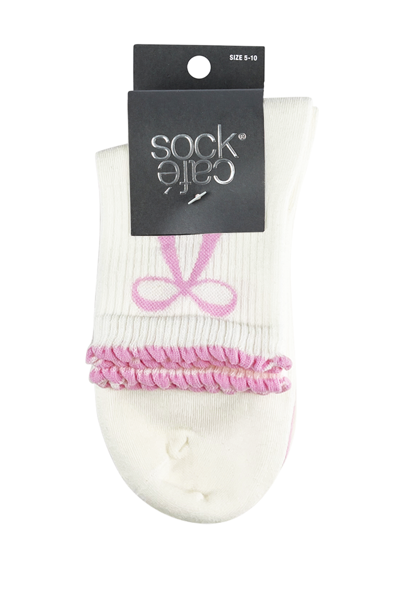 Quarter Socks- Pack 3- Pink Ribbon