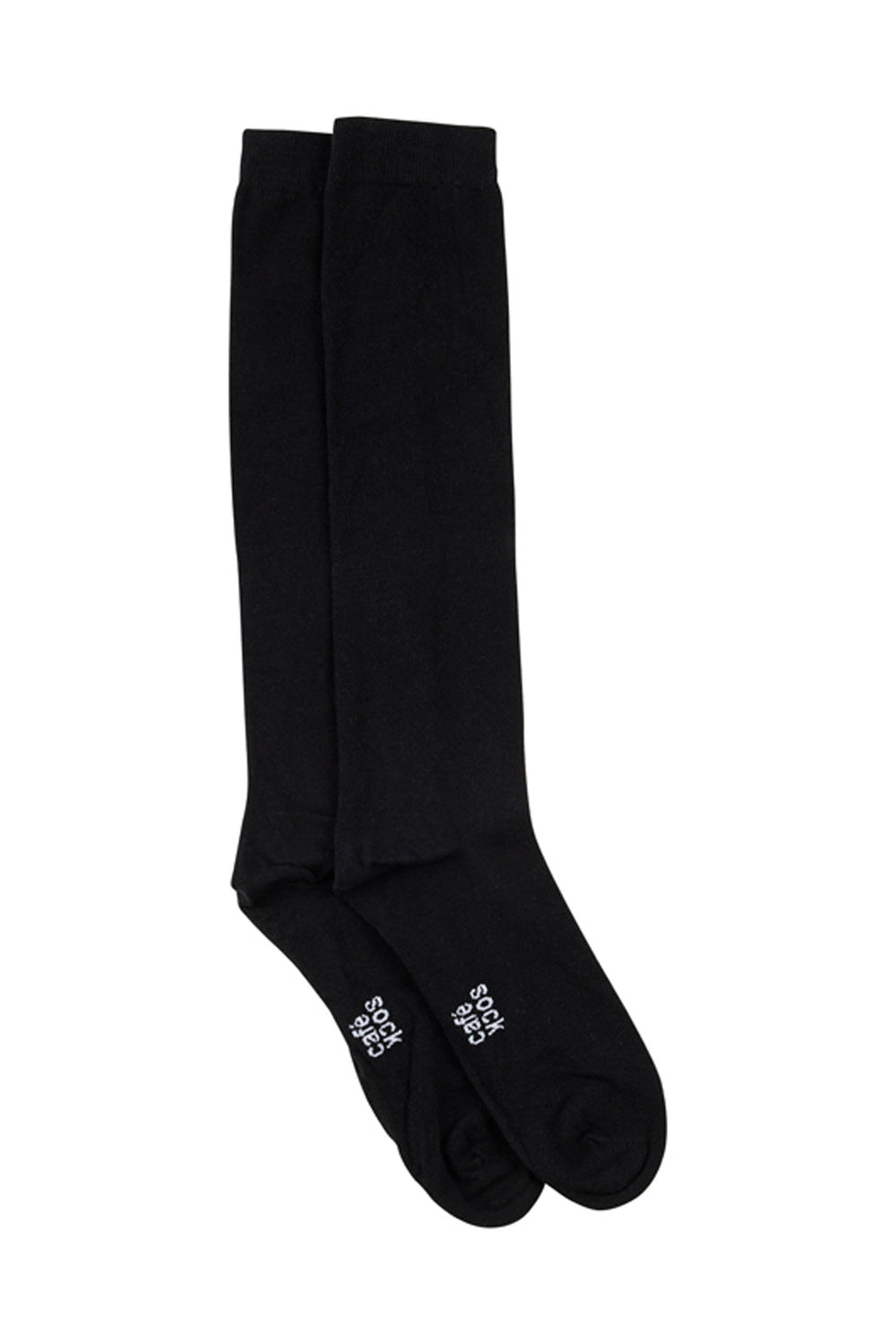 Fine Cotton Plain Knit Knee High Socks - 2 Pack