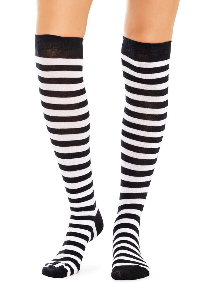 Women's Fine Cotton Knee High Socks - 2 Pack - Mode Stripes