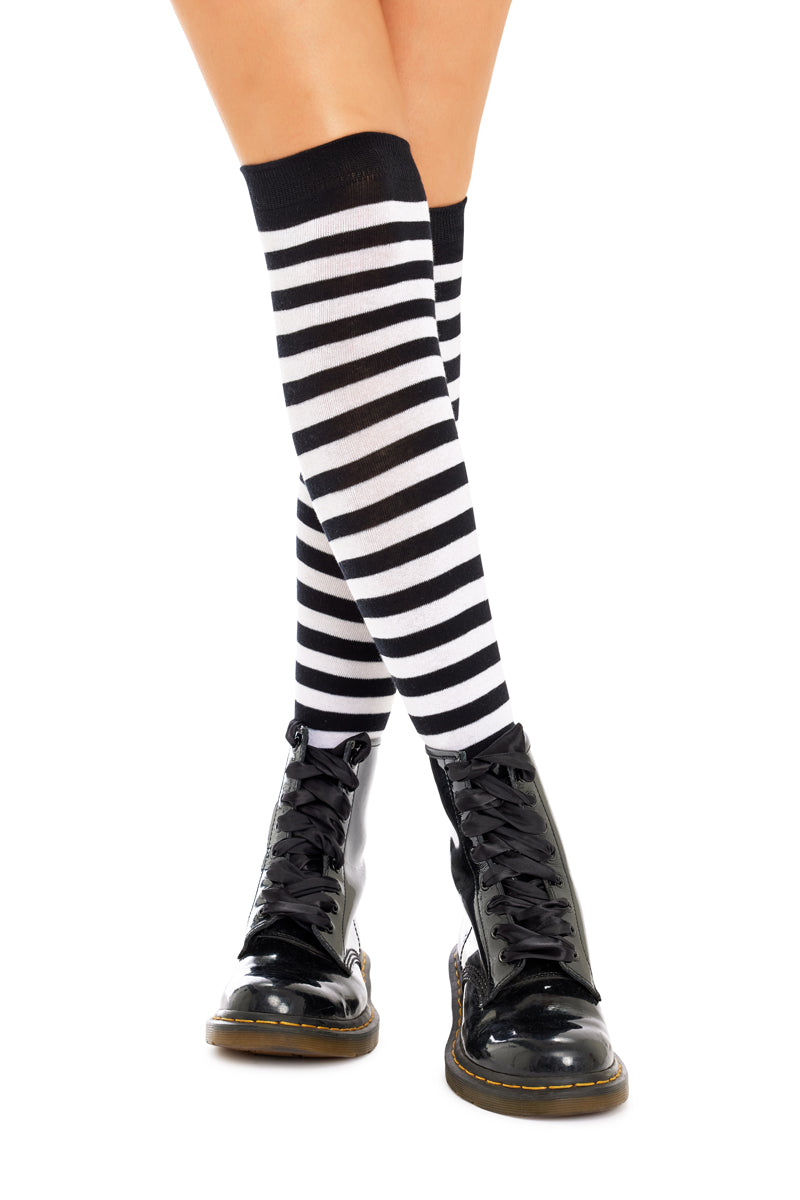 Women's Fine Cotton Knee High Socks - 2 Pack - Mode Stripes