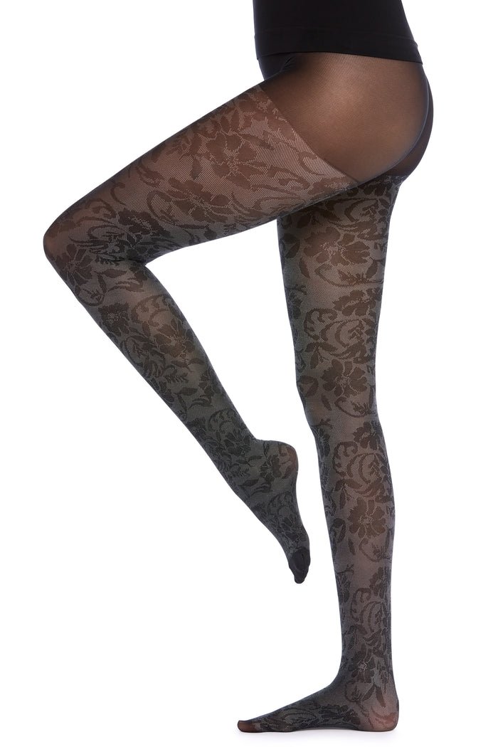 Italian 40 Denier Fleur Mesh Tights