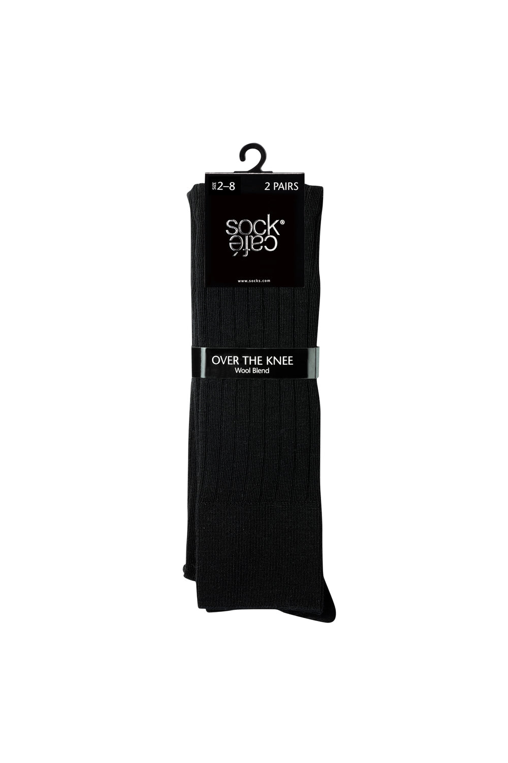 Merino Over The Knee Socks- Rib- Black