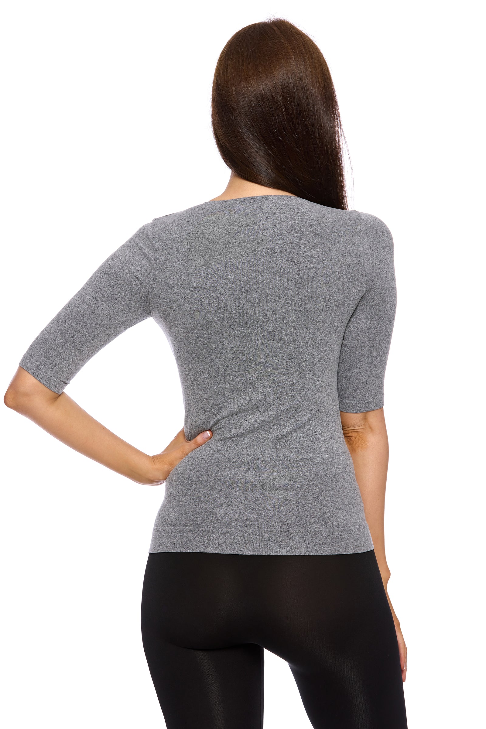 3/4 Sleeve Top with Scoop Neck