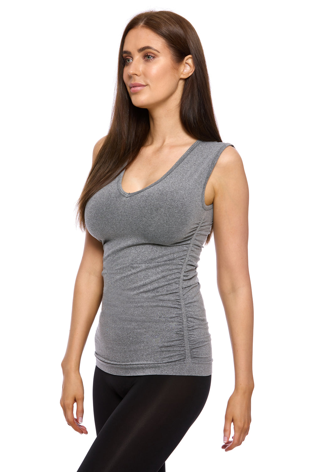 Ruched V Neck Top