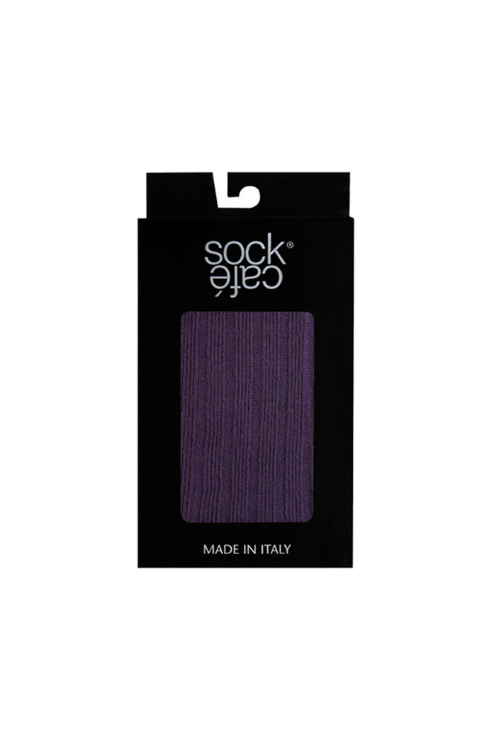 Italian 125 Denier Ribbed Tights - Purple